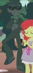 Size: 295x648 | Tagged: safe, derpibooru import, apple bloom, microchips, equestria girls, equestria girls (movie), background human, close-up, cropped, dancing, gangnam style, sunglasses, swag