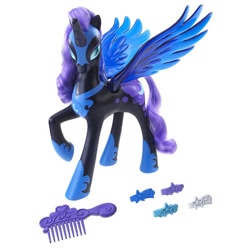 Size: 400x400 | Tagged: safe, derpibooru import, nightmare moon, alicorn, pony, black coat, female, horn, mare, official, solo, toy, wings
