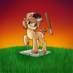 Size: 894x894 | Tagged: safe, artist:maplesunrise, oc, oc only, baseball bat, baseball cap, hat