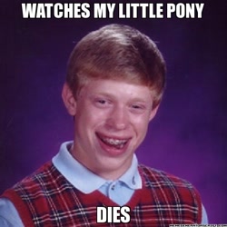 Size: 600x600 | Tagged: safe, derpibooru import, bad luck brian, barely pony related, exploitable meme, hater, meme, trolling