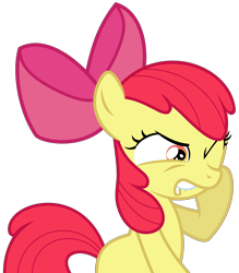 Size: 7450x8500 | Tagged: safe, artist:radiationalpha, derpibooru import, apple bloom, absurd resolution, cute, faic, glare, hnnng, lip bite, simple background, solo, thinking, transparent background, vector, wink