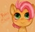 Size: 680x620 | Tagged: safe, artist:prodigymysoul, babs seed, earth pony, brown coat, female, filly, freckles, solo, two toned mane