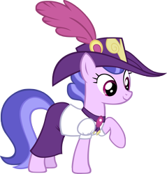 Size: 4000x4176 | Tagged: safe, artist:m99moron, derpibooru import, sea swirl, seafoam, pony, background pony, clothes, dress, feathered hat, female, hat, mare, outfit catalog, raised hoof, simple background, skirt, solo, transparent background, vector