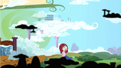 Size: 855x480 | Tagged: safe, derpibooru import, human, bed, child, cloud, cloudsdale, cloudy, cute, lauren faust, young