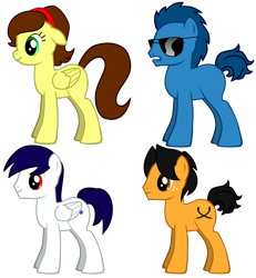 Size: 2000x2160 | Tagged: safe, derpibooru import, oc, oc only, earth pony, pegasus, pony, pony creator, female, lip bite, male, mare, stallion, sunglasses