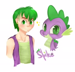 Size: 2598x2528 | Tagged: safe, artist:sleepy-coyote, derpibooru import, spike, humanized, solo