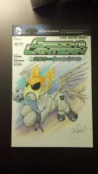 Size: 1024x1816 | Tagged: safe, artist:andypriceart, derpibooru import, black lantern, green lantern, hawkman, ponified