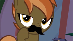 Size: 458x258 | Tagged: safe, derpibooru import, screencap, button mash, earth pony, pony, button 'stache, button's adventures, colt, foal, hooves, male, moustache, solo