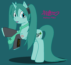 Size: 826x746 | Tagged: safe, artist:clairetots, derpibooru import, hatsune miku, ms paint, ponified, solo, vocaloid