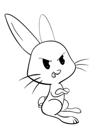 Size: 804x969 | Tagged: safe, artist:saran rape, angel bunny, rabbit, angry, male, pet, solo, white coat