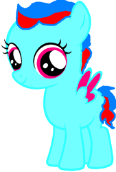 Size: 461x683 | Tagged: safe, oc, oc only, oc:roboshi, cute, filly, magical lesbian spawn, offspring, parent:pinkie pie, parent:rainbow dash, parents:pinkiedash