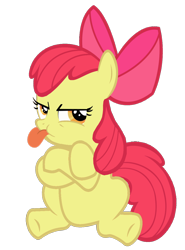 Size: 900x1216 | Tagged: safe, artist:kuren247, derpibooru import, apple bloom, simple background, solo, tongue out, transparent background, vector