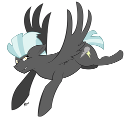 Size: 695x652 | Tagged: safe, artist:xtoxictoastx, derpibooru import, thunderlane, pegasus, pony, flying, male, simple background, smiling, solo, spread wings, stallion, transparent background, wings