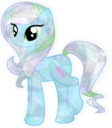 Size: 2224x2540 | Tagged: safe, artist:n0m1, oc, oc only, oc:spearmint, crystal pony, pony, female, headband, mare, solo