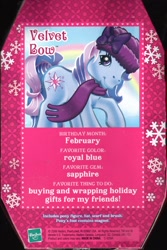 Size: 972x1456 | Tagged: safe, g3, box, magnet, magnet hoof, pony's foot contains magnet, text, toy, velvet bow