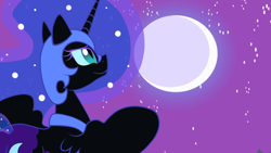 Size: 1024x576 | Tagged: safe, artist:mintatheena, derpibooru import, nightmare moon, moon, solo