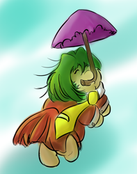 Size: 1674x2122 | Tagged: safe, artist:ryunnosuke, derpibooru import, fluffy pony, fluffy ponified, kazami yuuka, solo, touhou, umbrella