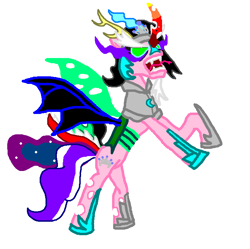 Size: 725x721 | Tagged: safe, oc, oc only, glowing eyes, hoofy-kicks, ms paint, rearing, tiara ultima