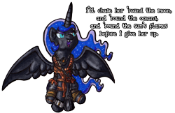 Size: 1817x1174 | Tagged: safe, artist:darkone10, derpibooru import, nightmare moon, crossover, khan, khan noonien singh, parody, solo, star trek