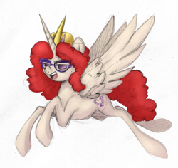 Size: 693x654 | Tagged: safe, artist:sb, twist, alicorn, pony, alicornified, colored, glasses, race swap, solo, twisticorn