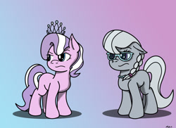 Size: 1024x745 | Tagged: safe, artist:macmc2, diamond tiara, silver spoon, earth pony, pony, duo, duo female, female, filly, glasses