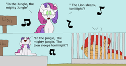 Size: 1218x640 | Tagged: safe, artist:wolfjava, derpibooru import, sweetie belle, big cat, lion, comic