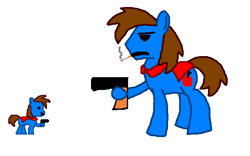 Size: 607x378 | Tagged: safe, cigarette, i wanna be the guy, ms paint, ponified, the guy, the kid