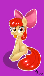 Size: 550x948 | Tagged: safe, artist:kaliptro, apple bloom, :p, smiling, solo, tongue out