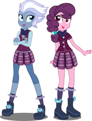 Size: 4000x5300 | Tagged: safe, artist:xebck, night glider, sugar belle, equestria girls, friendship games, the cutie map, absurd resolution, clothes, crystal prep academy, crystal prep academy uniform, equestria girls-ified, school uniform, simple background, solo, transparent background, vector