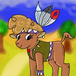 Size: 1000x1000 | Tagged: safe, artist:maple-syrope, derpibooru import, little strongheart, 30 minute art challenge, solo