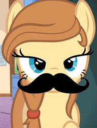 Size: 663x869 | Tagged: safe, derpibooru import, oc, oc only, oc:cream heart, earth pony, pony, bedroom eyes, female, looking at you, mare, moustache, so pringles, solo