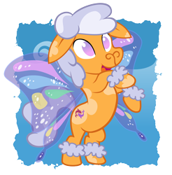 Size: 1984x2018 | Tagged: safe, artist:schaafii, derpibooru import, oc, oc only, sheep, butterfly wings, solo