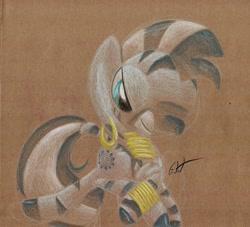 Size: 902x820 | Tagged: safe, artist:getchanoodlewet, derpibooru import, zecora, zebra, solo, traditional art