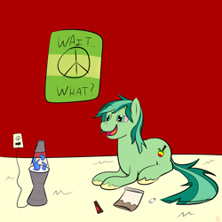 Size: 3600x3600 | Tagged: safe, artist:s8ansglory, oc, oc only, earth pony, pony, drugs, high, lava lamp, male, marijuana, pot, stallion, stoner