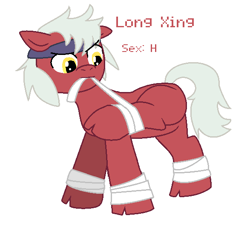 Size: 587x540 | Tagged: safe, artist:voltrathelively, oc, oc only, bandage, cloven hooves, futa, headband, intersex