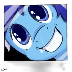 Size: 1000x1000 | Tagged: safe, artist:osakaoji, derpibooru import, minuette, bust, portrait, smiling, solo