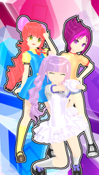 Size: 408x720 | Tagged: safe, artist:rinxneruxd, derpibooru import, apple bloom, scootaloo, sweetie belle, ciutie mark crusaders, humanized, mmd