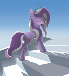 Size: 10798x11961 | Tagged: safe, artist:midwestbrony, derpibooru import, diamond tiara, absurd resolution, stairs, vector, wink