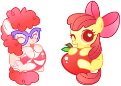 Size: 656x468 | Tagged: safe, artist:disfiguredstick, derpibooru import, apple bloom, twist, adorabloom, cute, simple background, transparent background, twistabetes