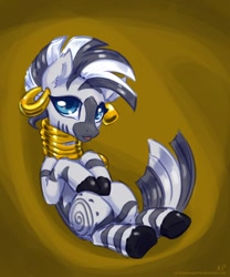 Size: 1000x1200 | Tagged: safe, artist:kp-shadowsquirrel, derpibooru import, zecora, zebra, cute, ear piercing, female, mare, piercing, solo