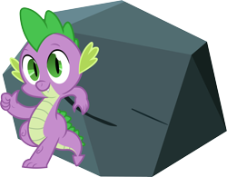 Size: 7846x6132 | Tagged: safe, artist:galekz, derpibooru import, spike, dragon, spike at your service, absurd resolution, rock, simple background, solo, thumbs up, transparent background, vector