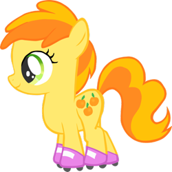 Size: 894x893 | Tagged: safe, artist:flufee-foxx, derpibooru import, peachy pie, filly, roller skates, skates, solo