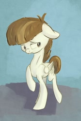 Size: 1024x1533 | Tagged: safe, artist:postscripting, featherweight, pony, mane, sad