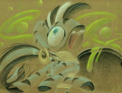 Size: 1066x820 | Tagged: safe, artist:getchanoodlewet, derpibooru import, zecora, zebra, solo, traditional art