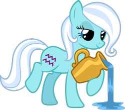 Size: 5000x4375 | Tagged: safe, artist:xpesifeindx, derpibooru import, oc, oc only, oc:aquarius, earth pony, pony, absurd resolution, aquarius, female, jug, mare, ponyscopes, simple background, solo, transparent background, vector, water, zodiac