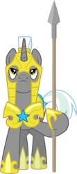 Size: 1335x3000 | Tagged: safe, artist:90sigma, derpibooru import, pony, unicorn, armor, helmet, hoof shoes, male, royal guard, simple background, solo, spear, stallion, transparent background, vector