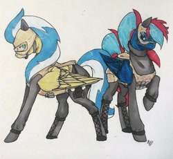 Size: 1024x943 | Tagged: safe, artist:oneiria-fylakas, oc, oc only, pegasus, pony, clothes, raised hoof, soldier, traditional art, uniform