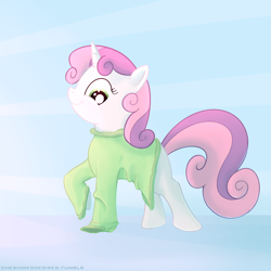 Size: 1000x1000 | Tagged: safe, artist:cheshiresdesires, derpibooru import, sweetie belle, clothes, sweater