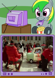 Size: 564x800 | Tagged: safe, derpibooru import, oc, oc only, oc:wheely bopper, original species, exploitable meme, interpol, meme, muppets most wanted, obligatory pony, the muppets, tv meme, ty burrell, wheelpone