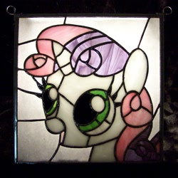 Size: 1900x1900 | Tagged: safe, artist:fetchbeer, derpibooru import, irl, photo, photo sweetie belle, stained glass, stained glass (irl)